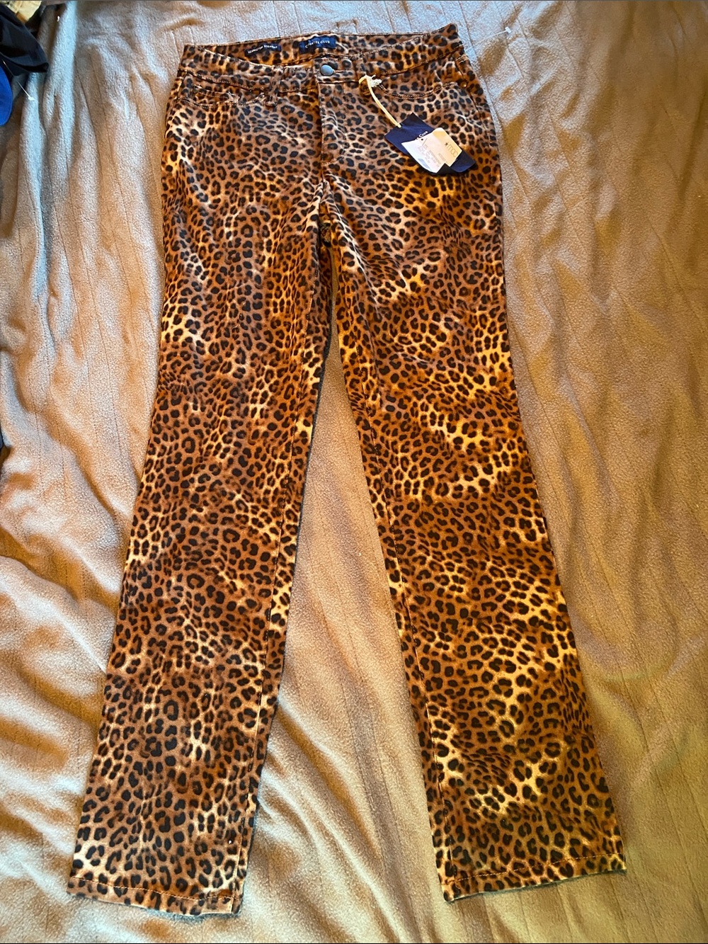 Charter Club Leopard Print Skinny Jeans - Brown